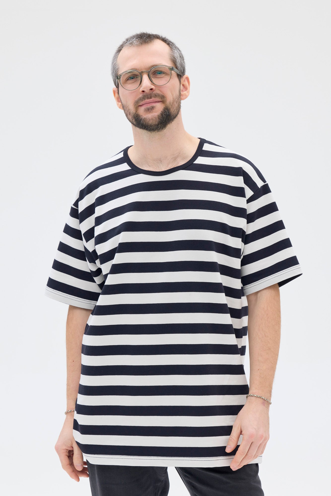 Matti T-shirt Stripe, Black/White