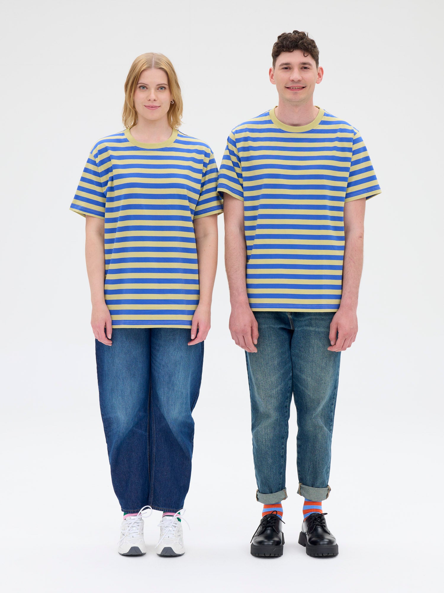 Unisex T-paita Novato Raita, Oliivi/Sininen