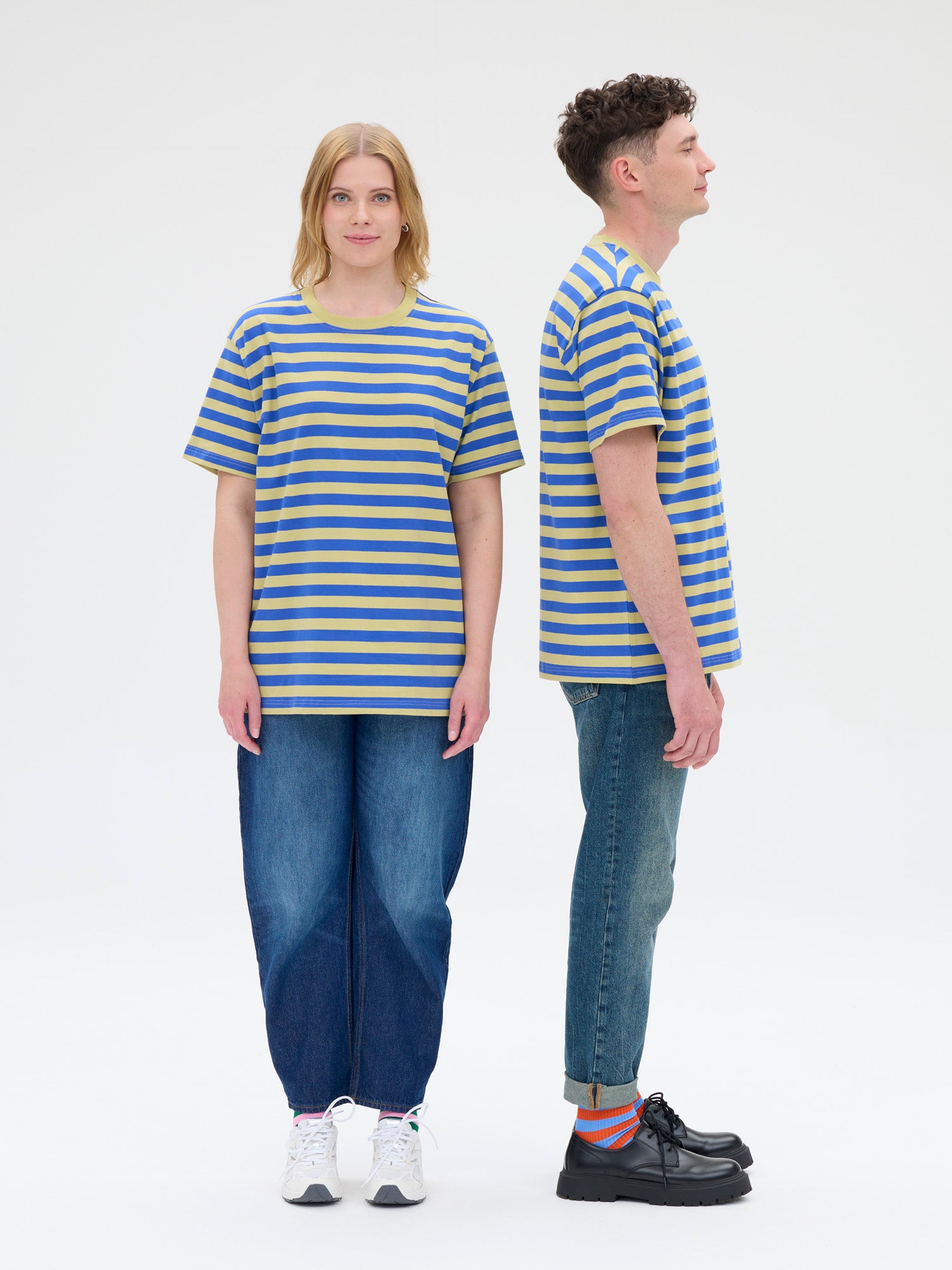 Unisex T-paita Novato Raita, Oliivi/Sininen