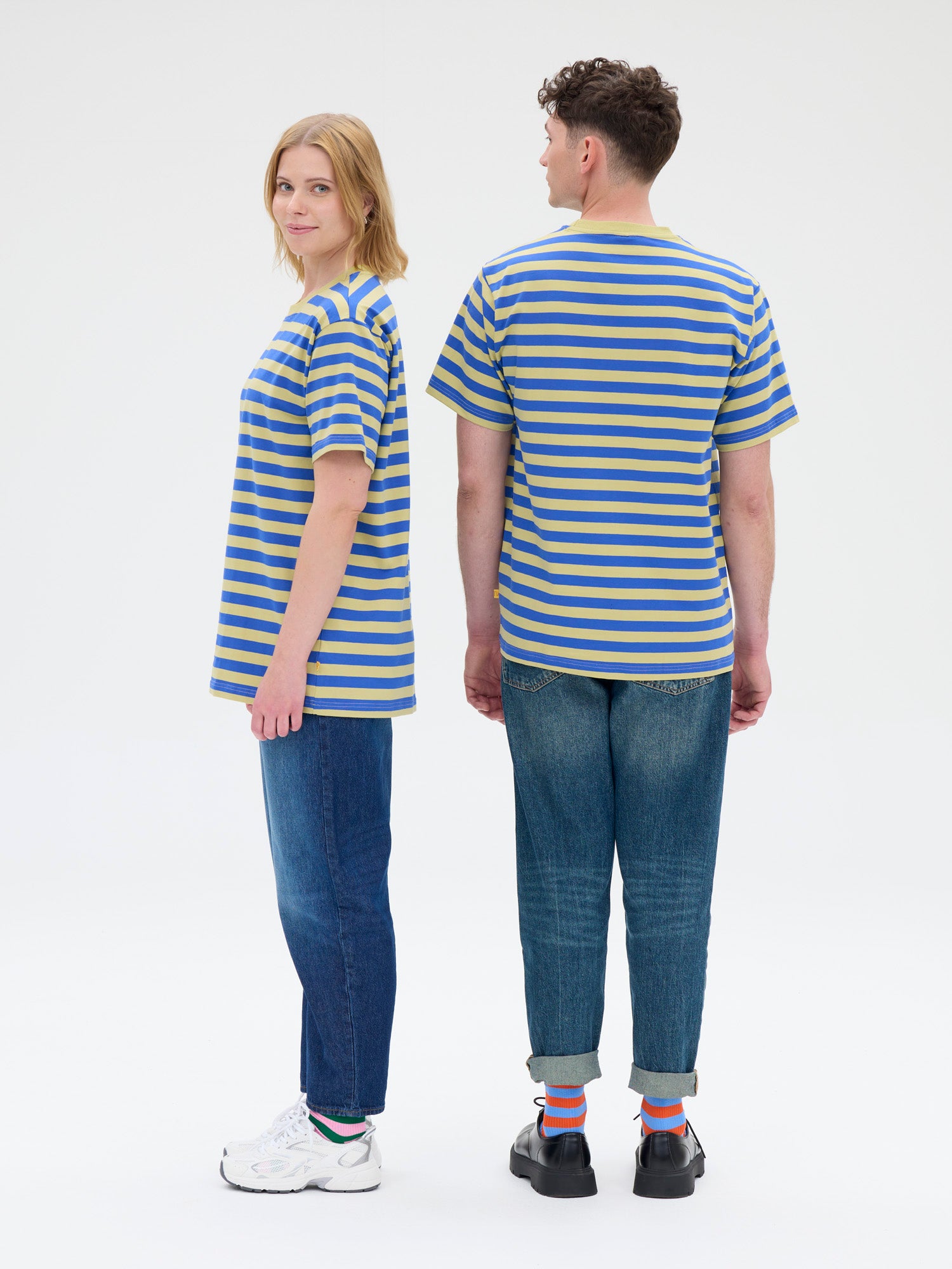 Unisex T-paita Novato Raita, Oliivi/Sininen