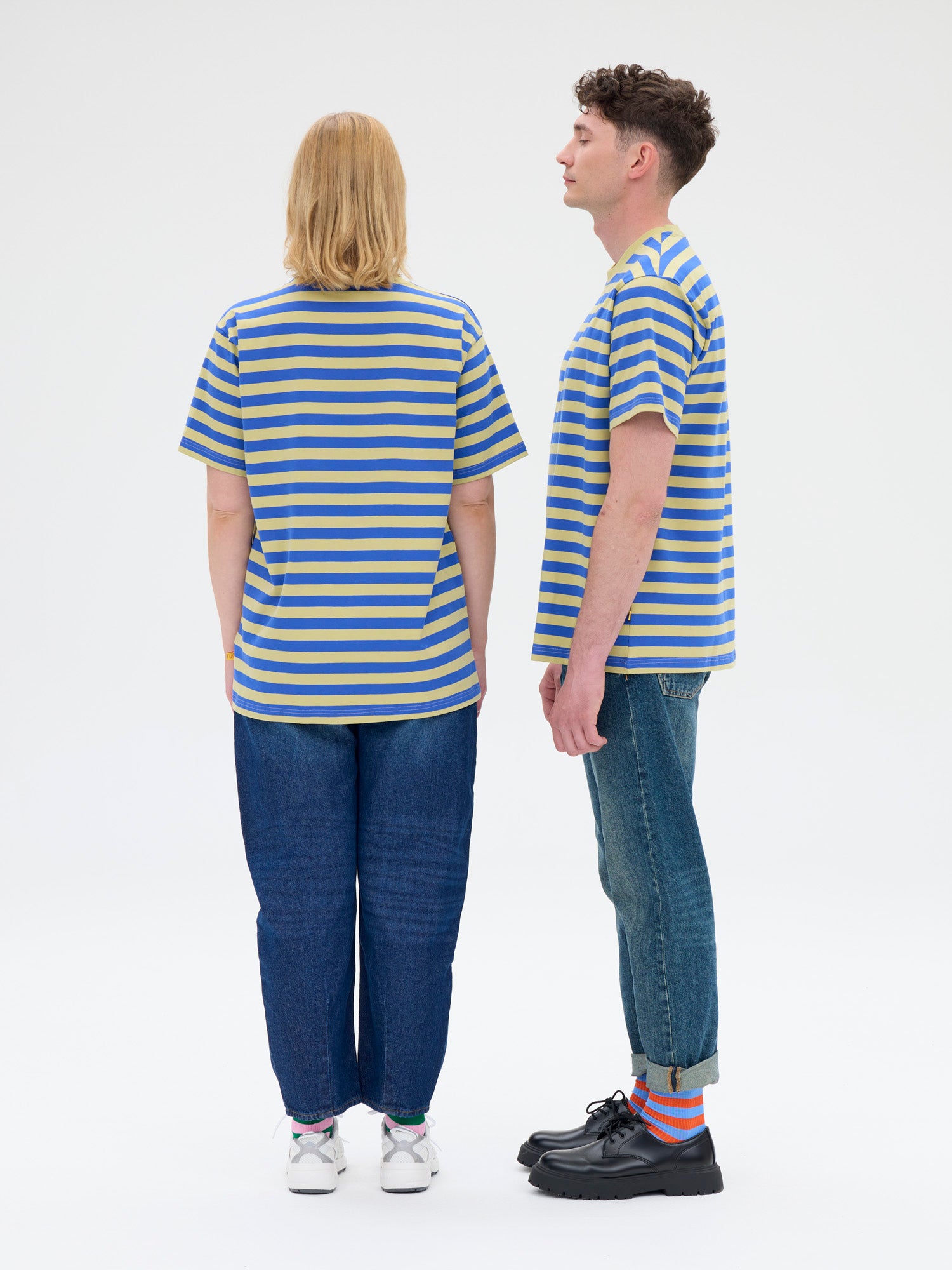 Unisex T-paita Novato Raita, Oliivi/Sininen