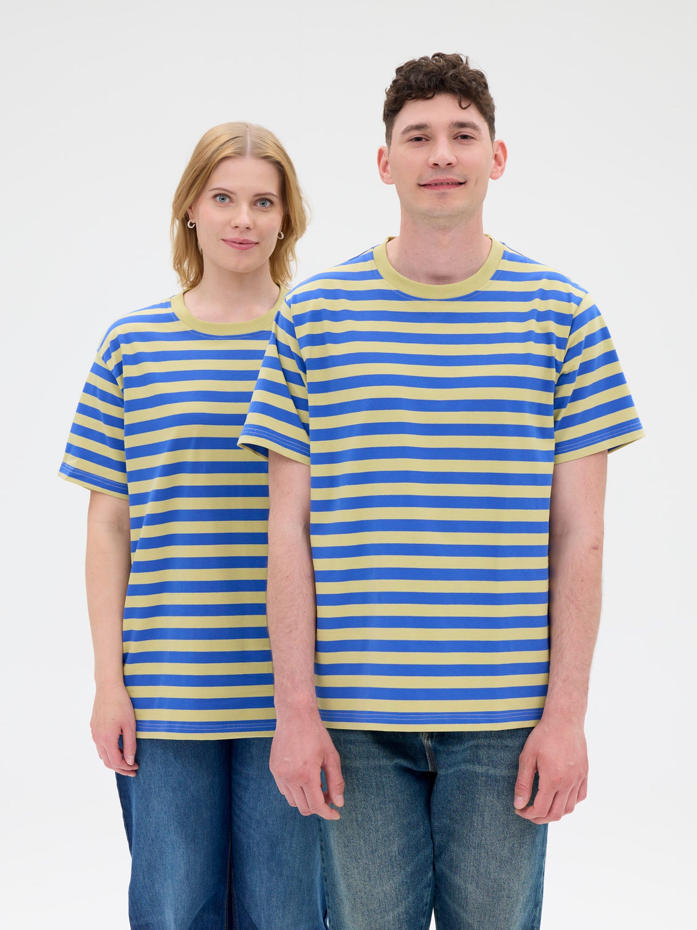 Unisex T-shirt Novato Stripe, Olive/Blue
