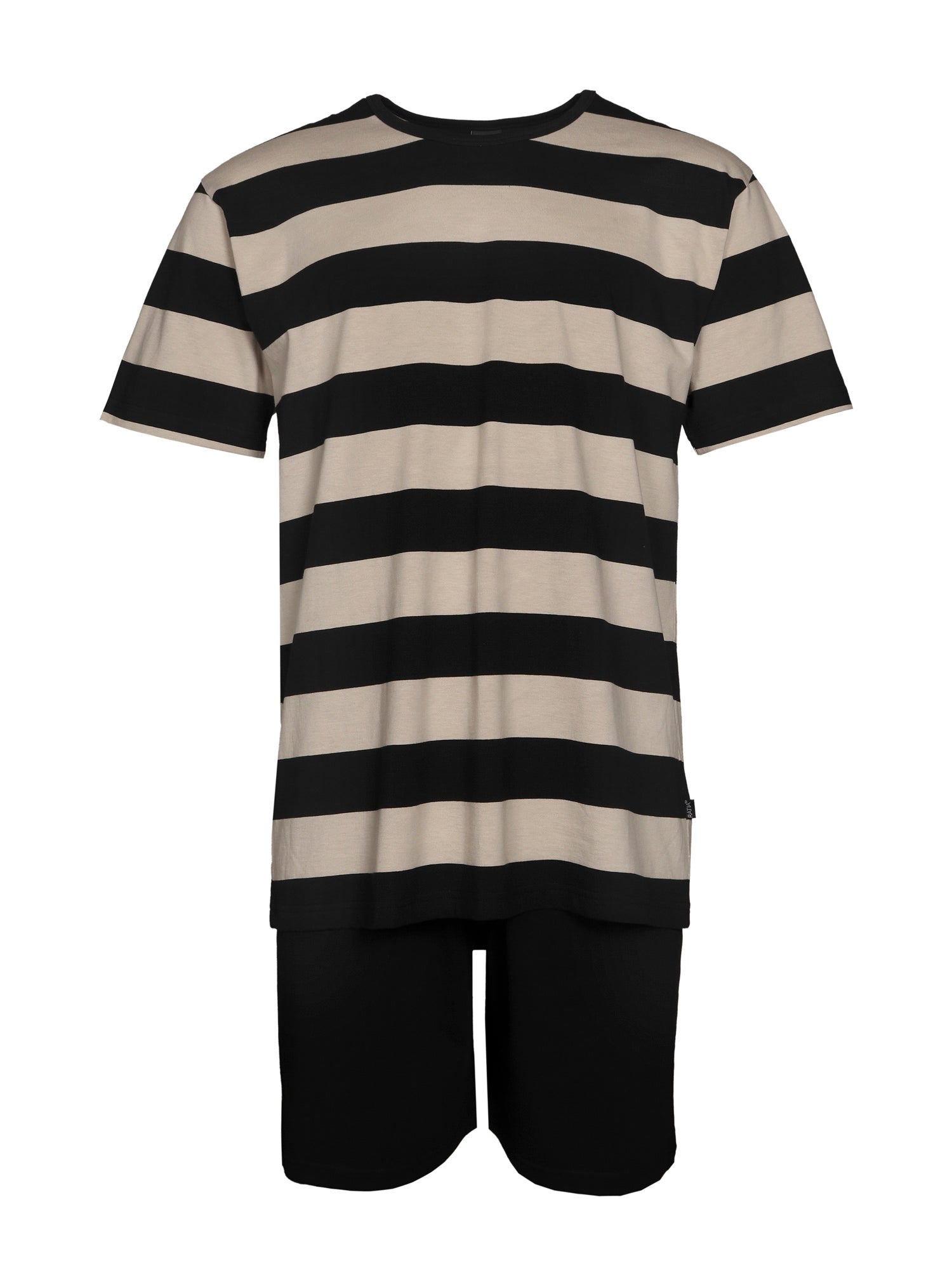 Short Pyjamas Stripe, Black/Sand