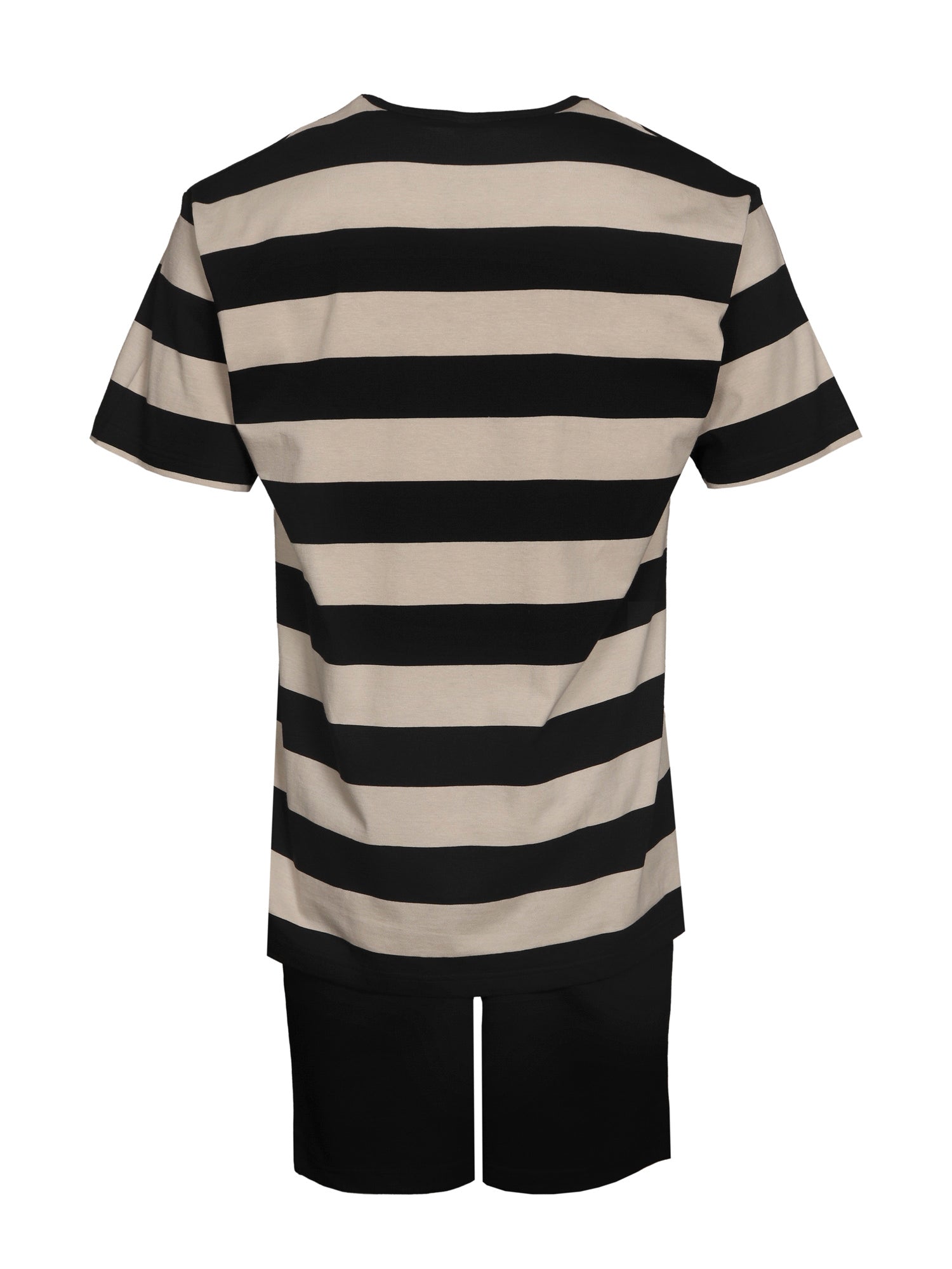 Short Pyjamas Stripe, Black/Sand