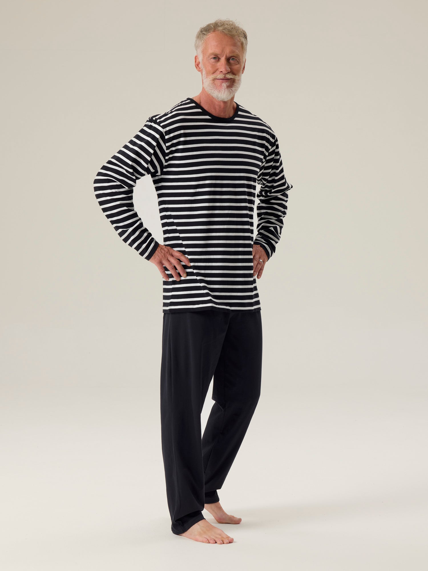Pajamas Classic Stripe, Black/White