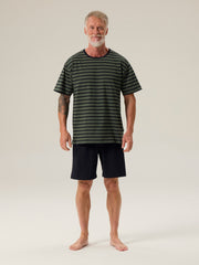 Short Pyjamas Stripe, Green/Black
