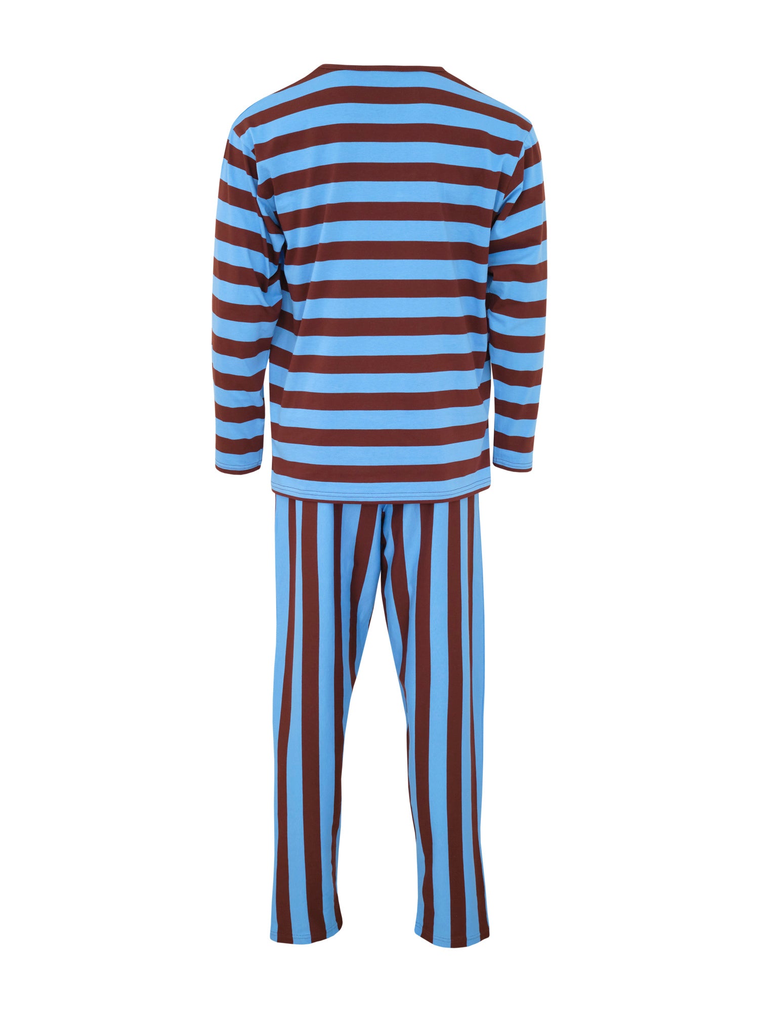 Men's Striped Pyjamas, Blue/Burgundy