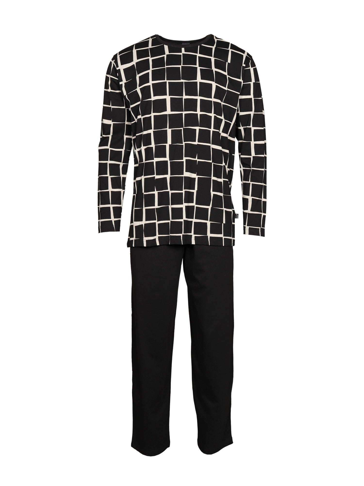 Pyjamas Ruutu, Black/Beige