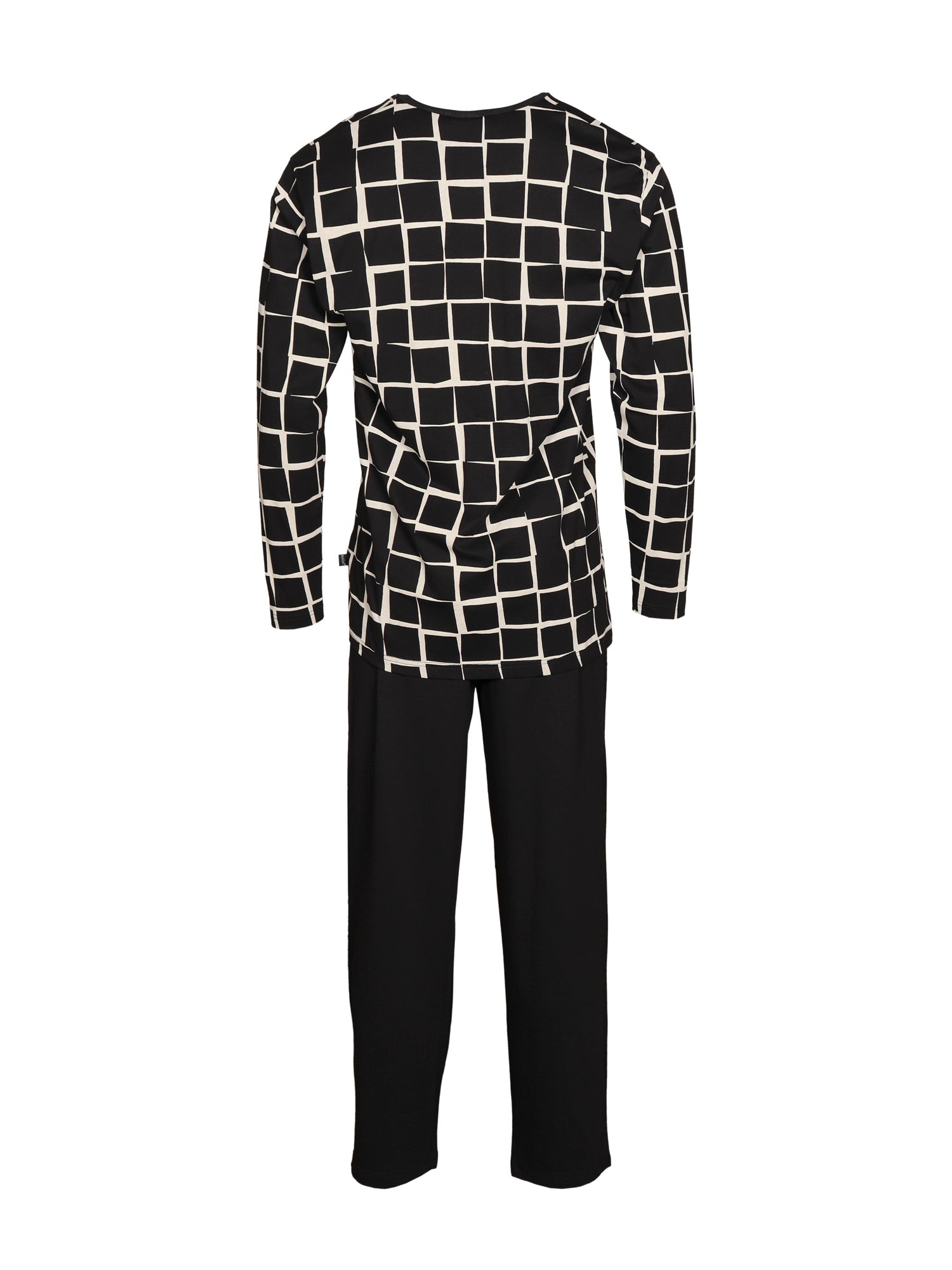 Pyjamas Ruutu, Black/Beige