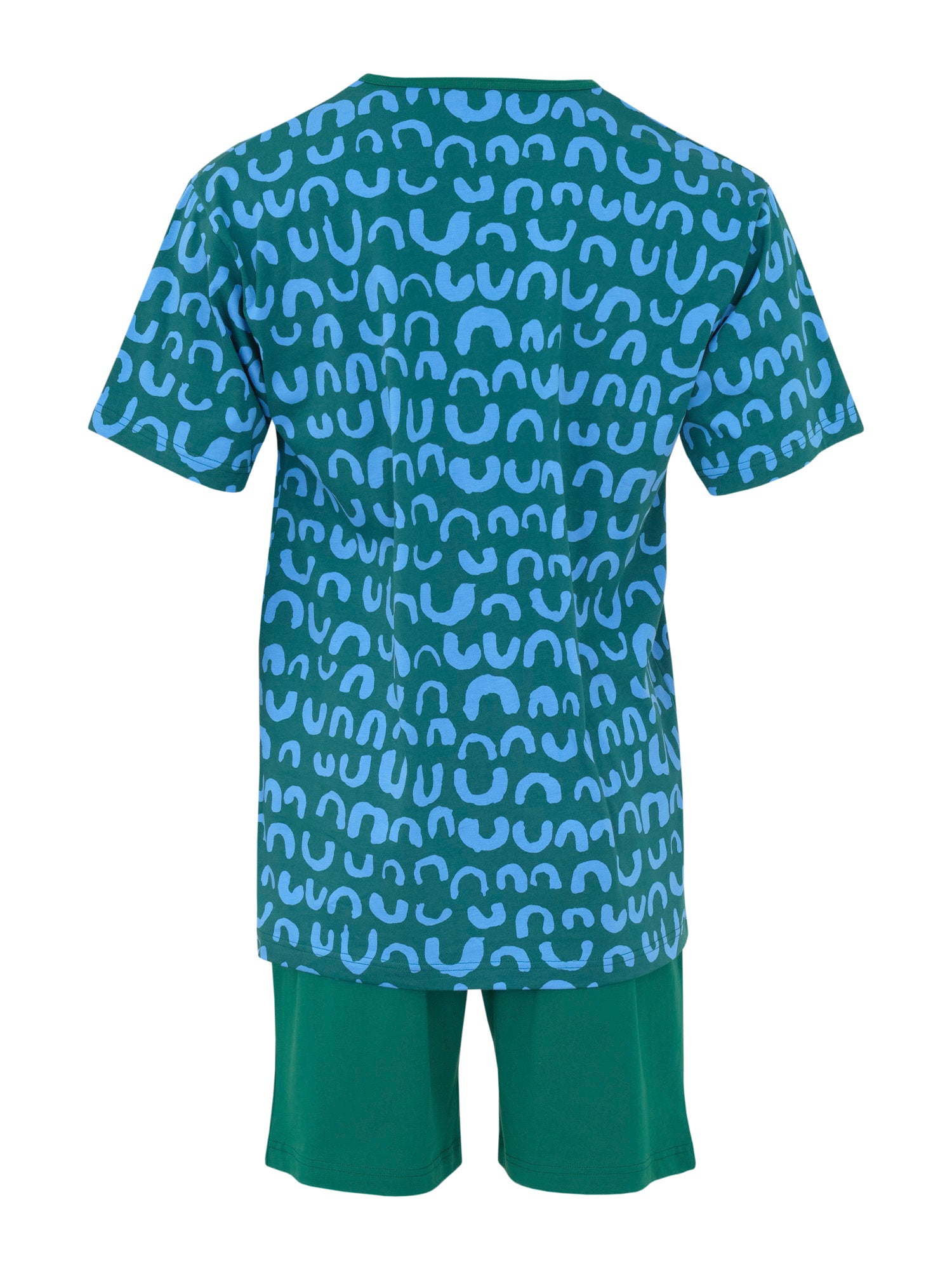 Men's short pyjamas set Nurinkurin, Green/Blue