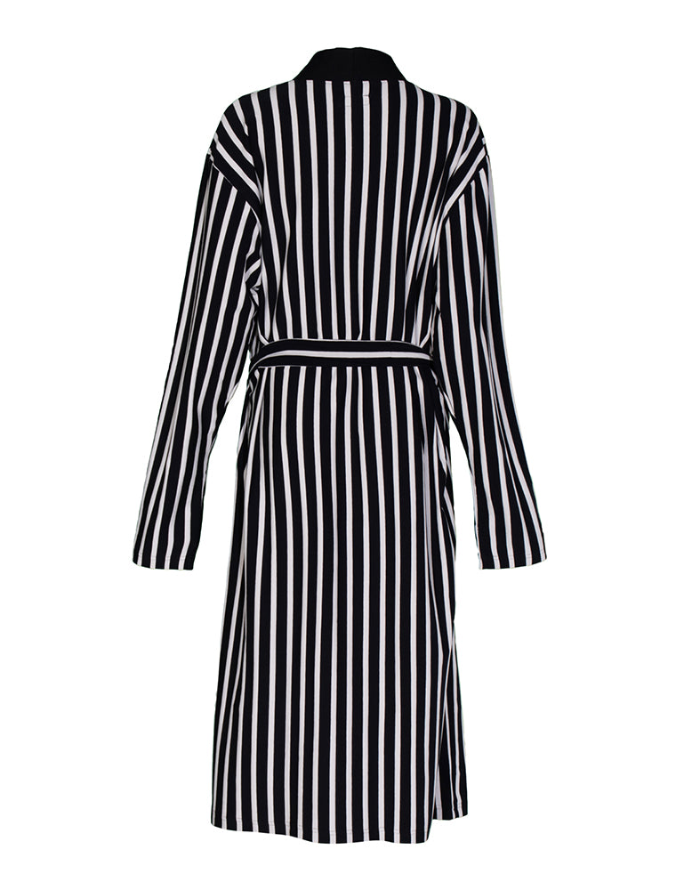Men's Morning Gown Angelo Striped, Black/Sand