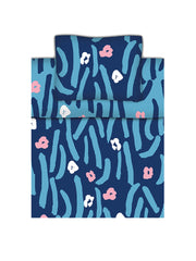 Duvet set 150 x 210 cm and 50 x 60 cm Niitty, Blue