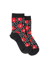 Kid's Socks Poppyland, Red/Black