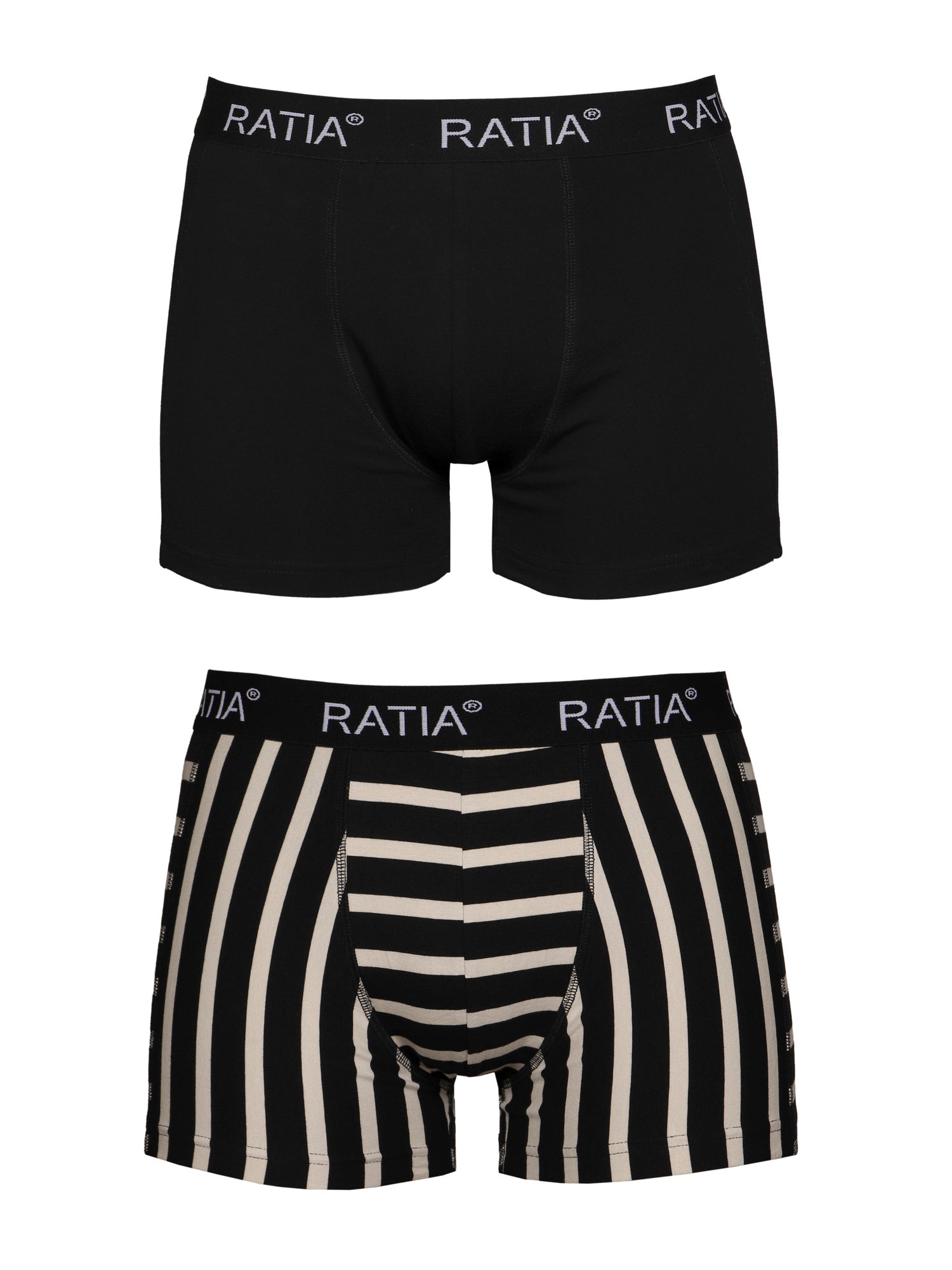 Men's Boxers 2-pack: Stripe Grey/Black