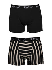 Men's Boxers 2-pack: Stripe Grey/Black