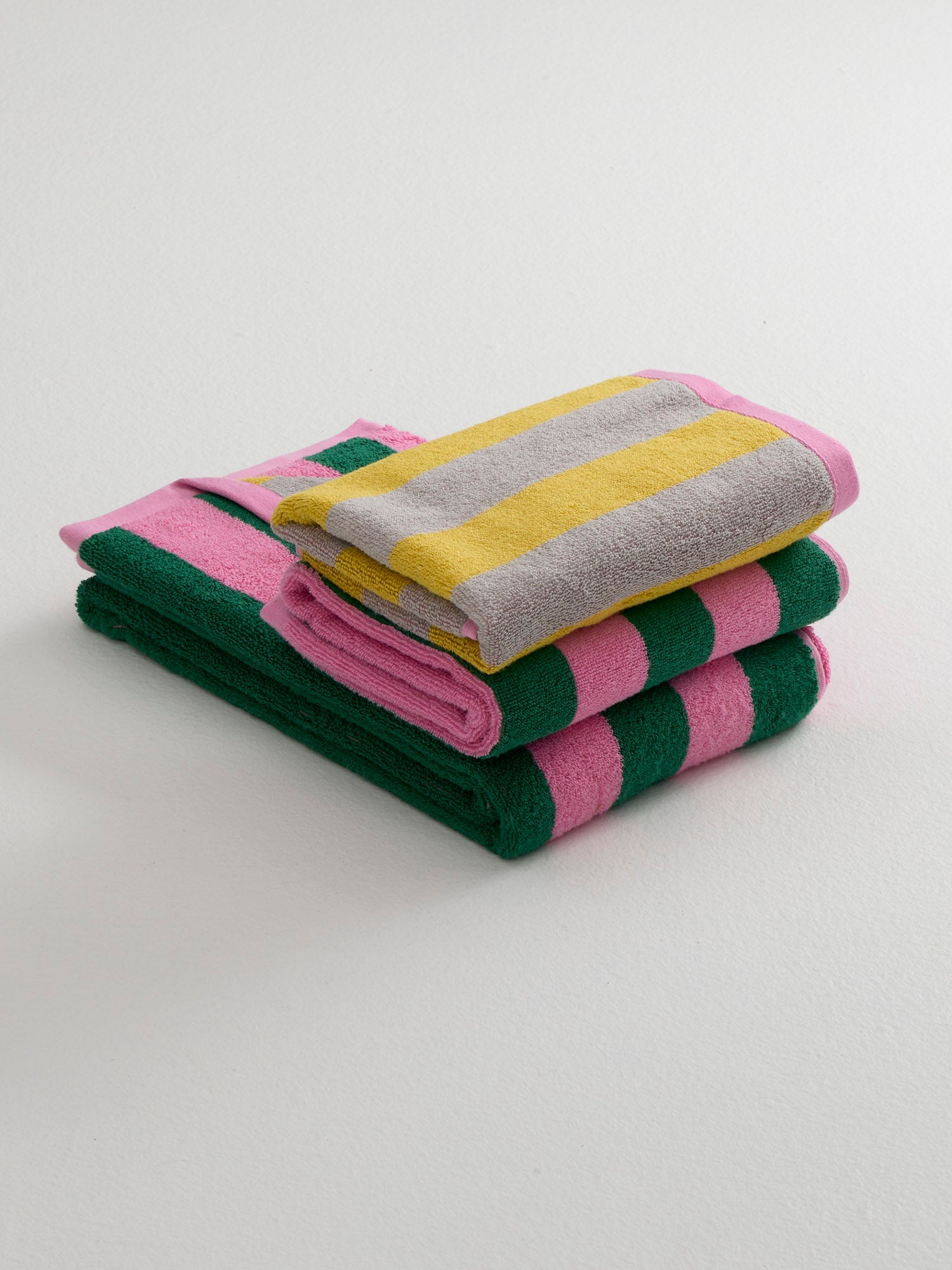 Bath Towel Pink And Green Towels Bath Towel Double-Sided Stripe
