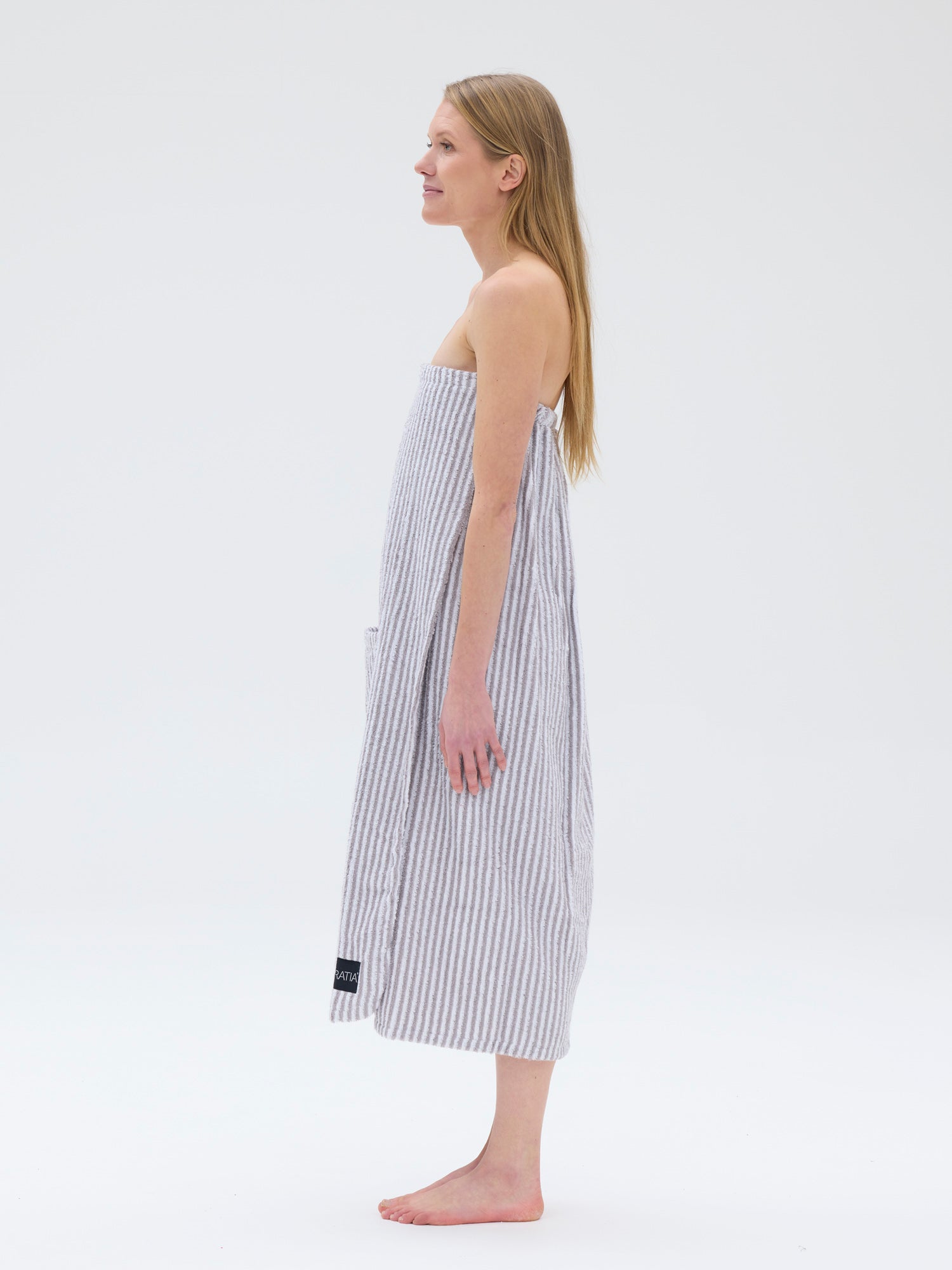 Women's Saunakilt Stripe, Grey/White