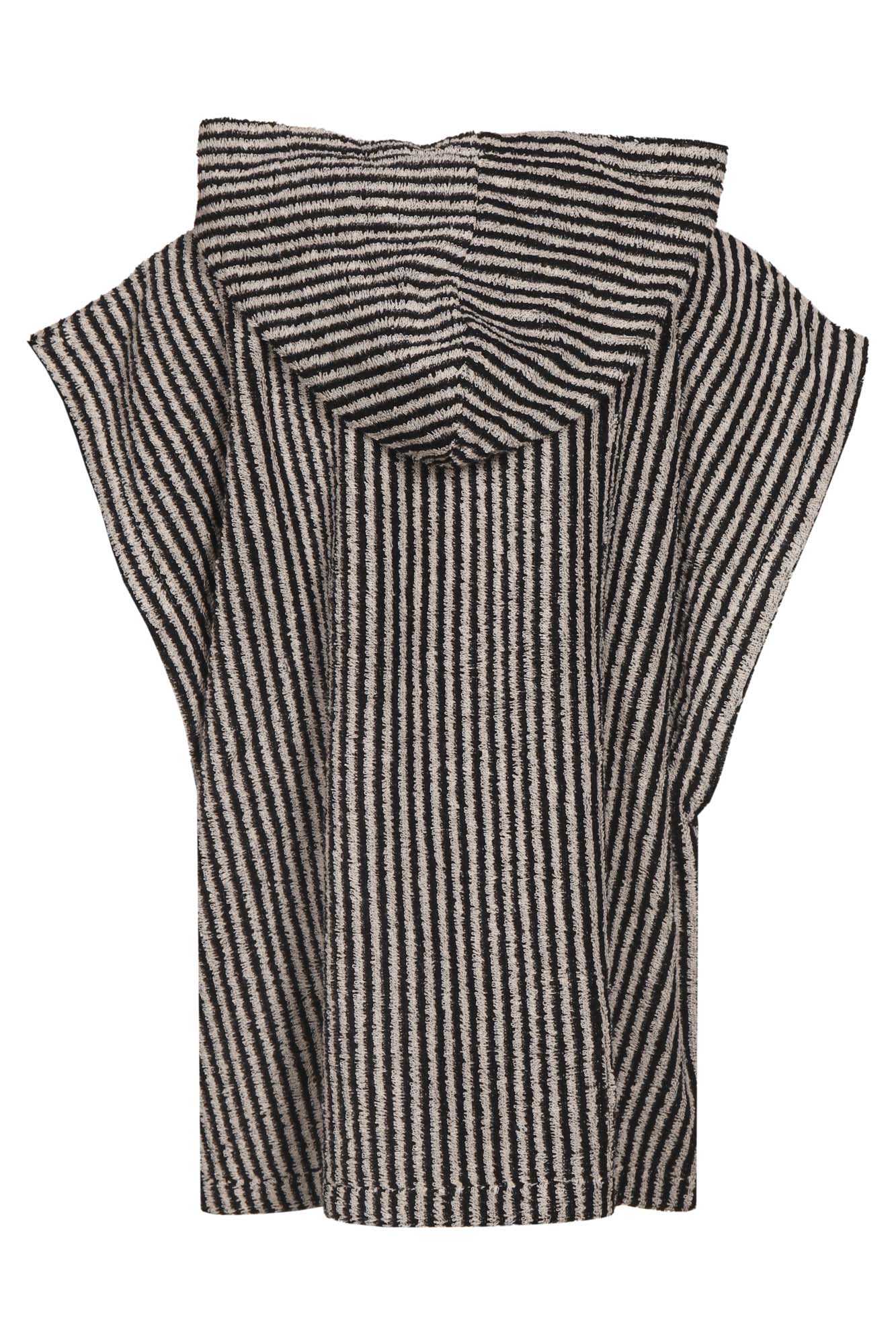 Children's Poncho Stripe, Black/Sand