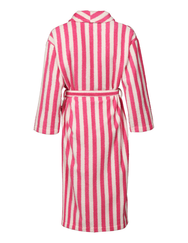 Naisten Kylpytakki Raita, Fuksia/Valkoinen