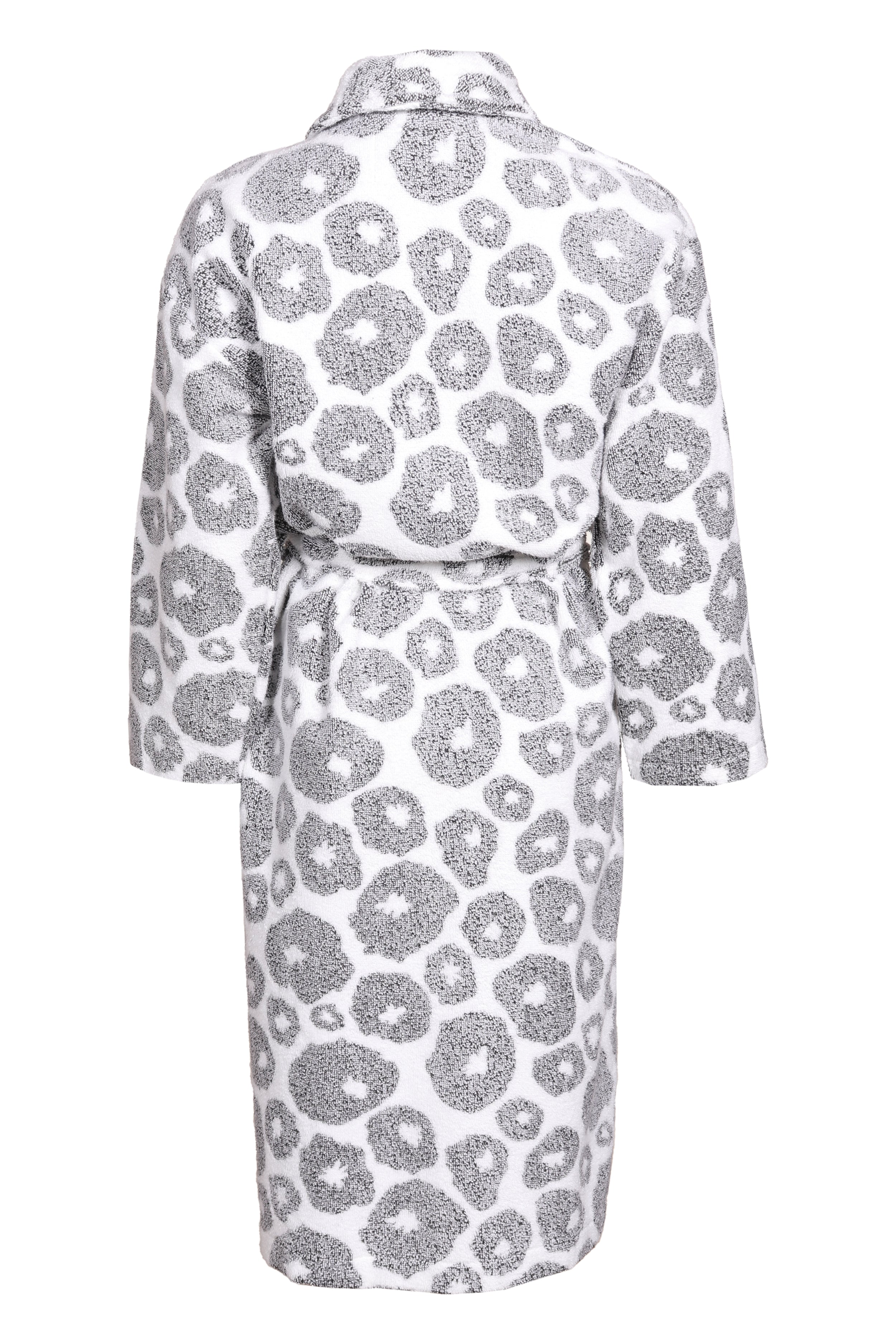 Womens Bathrobe Petal, White/Black