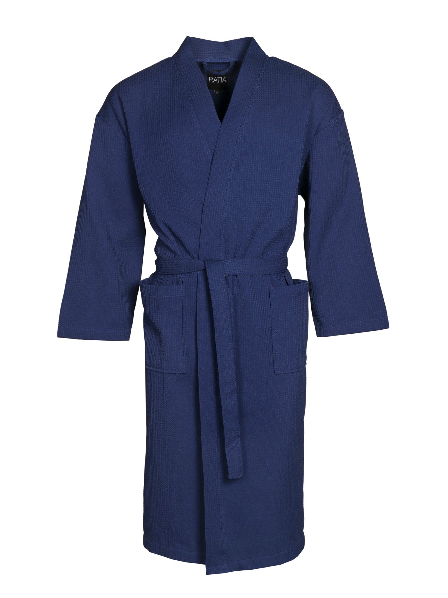 Men's Waffle Bathrobe, Blue