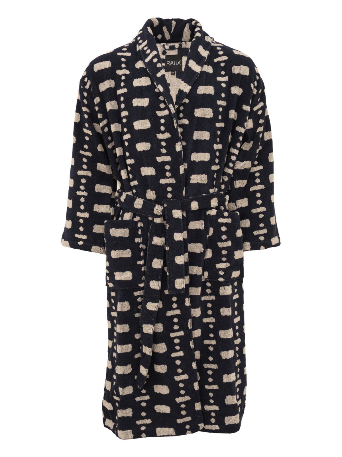 Men's Bathrobe Kivetys, Blue/White