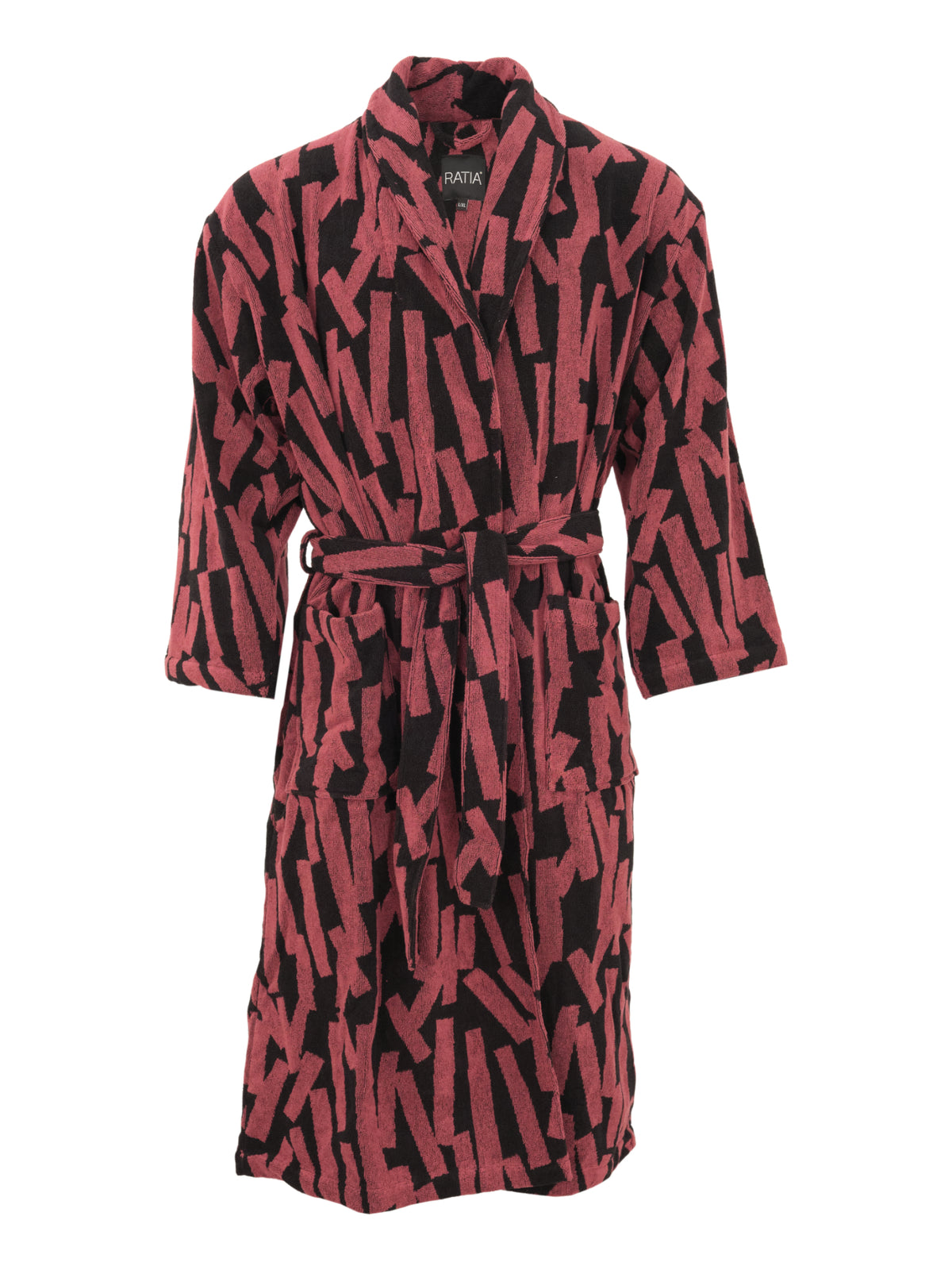 Men's Bathrobe Liitu, Brown/Black