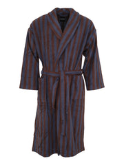 Unisex Bathrobe Stripe, Brown/Blue
