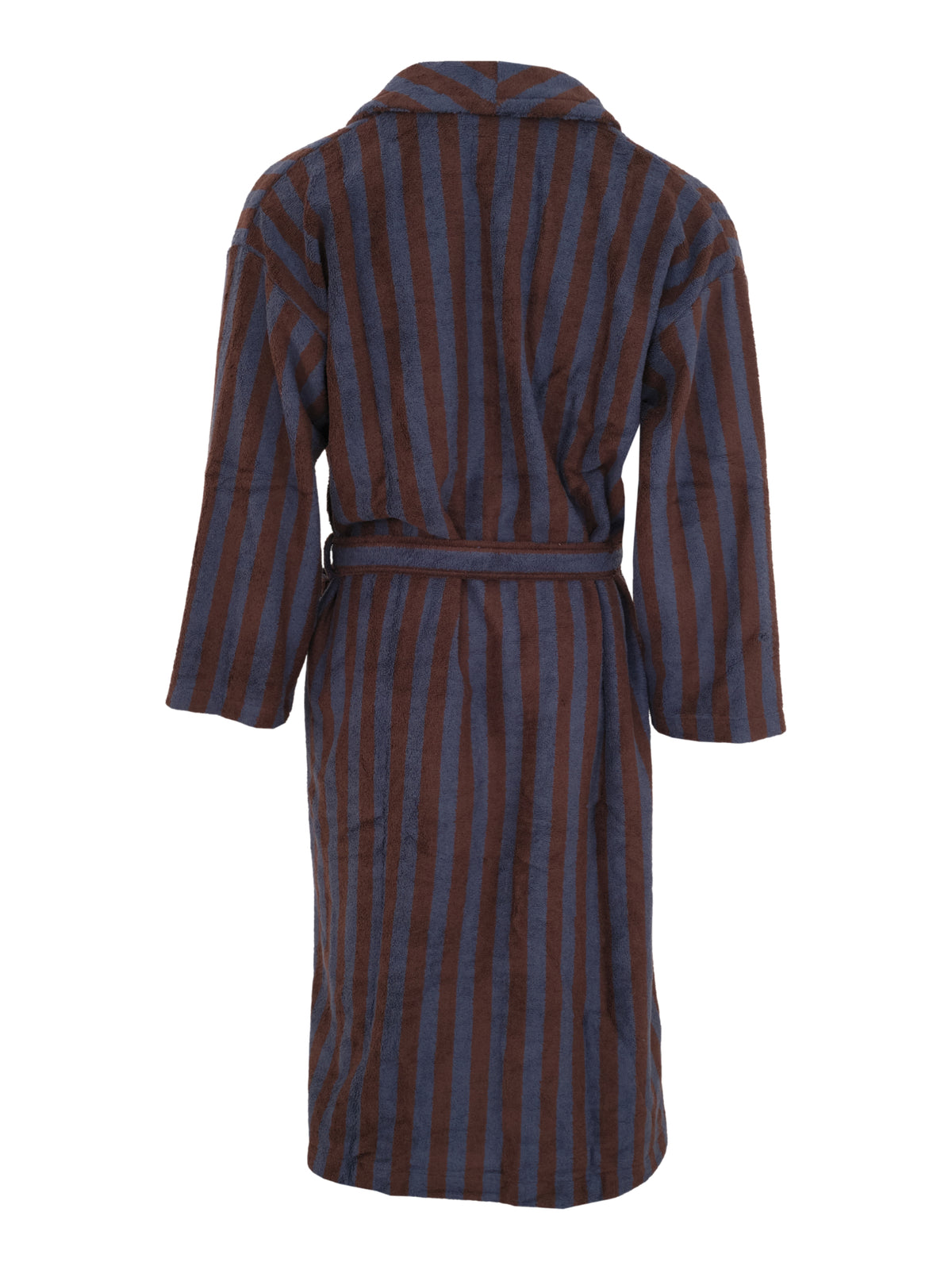 Unisex Bathrobe Stripe, Brown/Blue