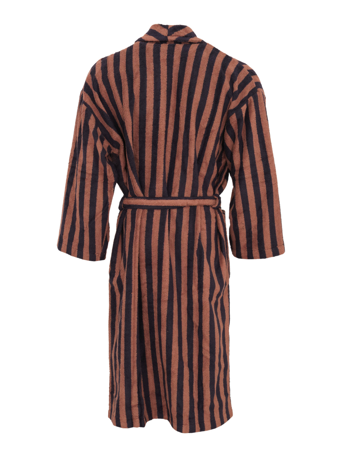 Unisex Bathrobe Stripe, Brown/Blue