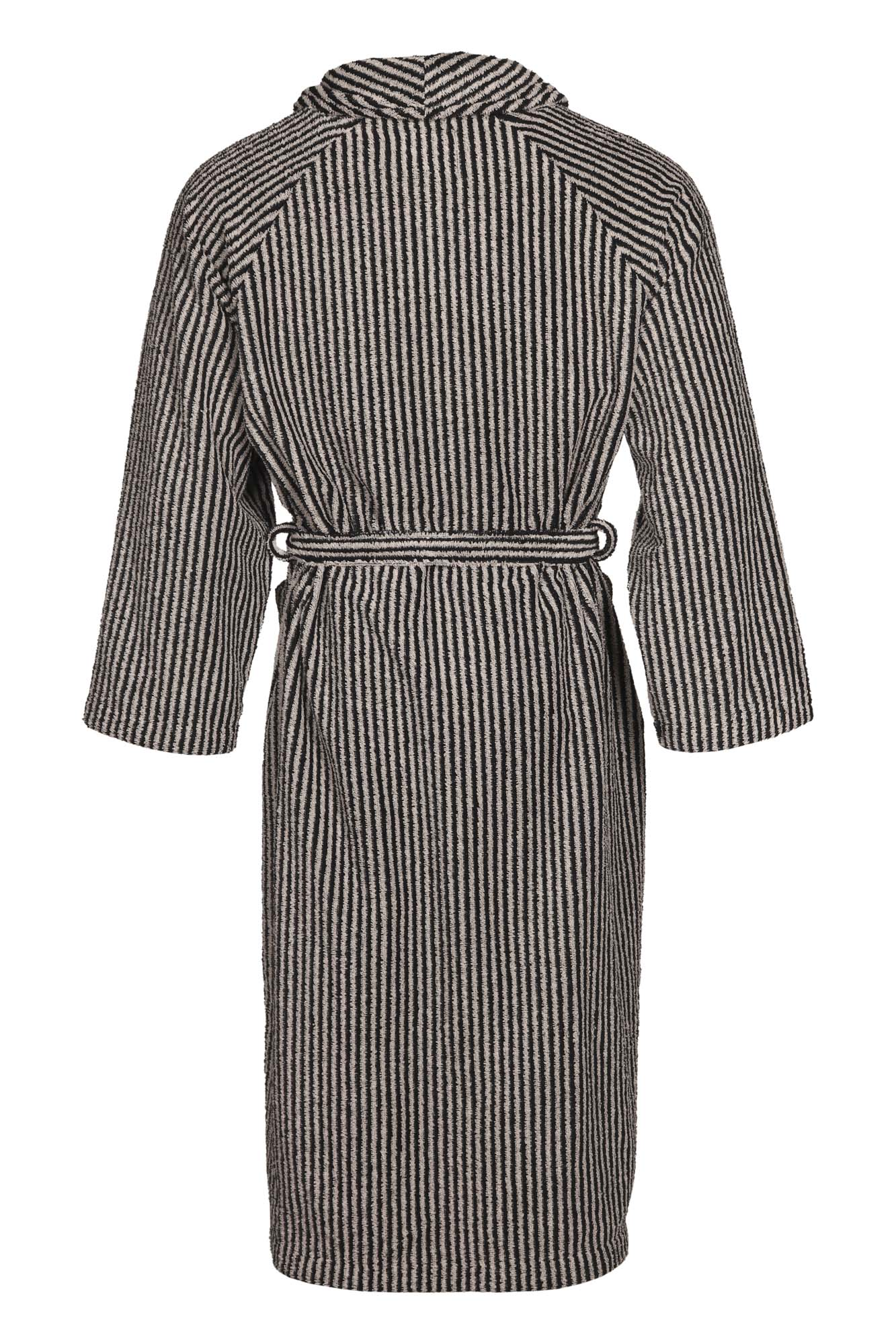 Unisex Kylpytakki Raita, Musta/Hiekka