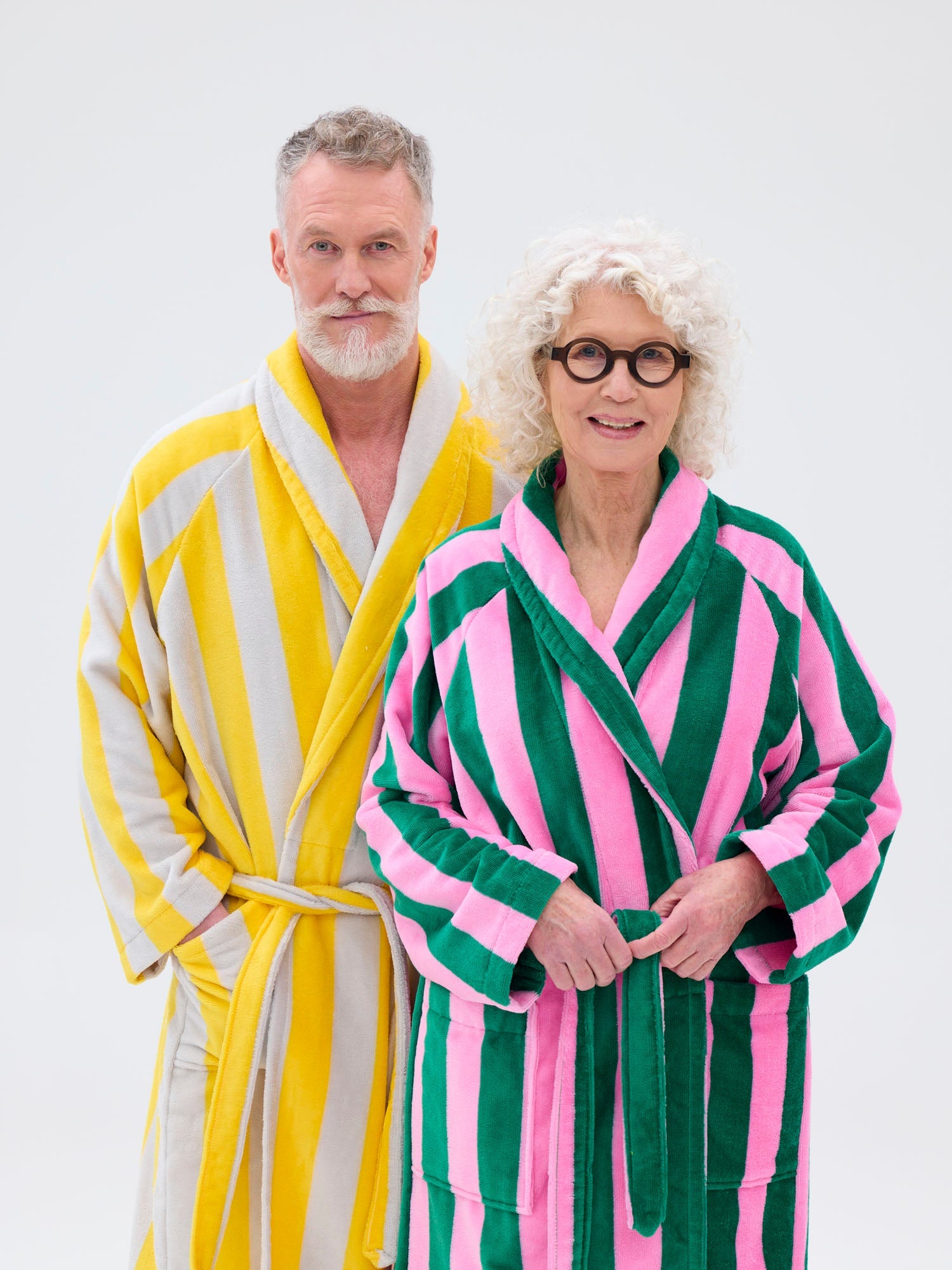 Unisex Kylpytakki Raita, Roosa/Vihreä