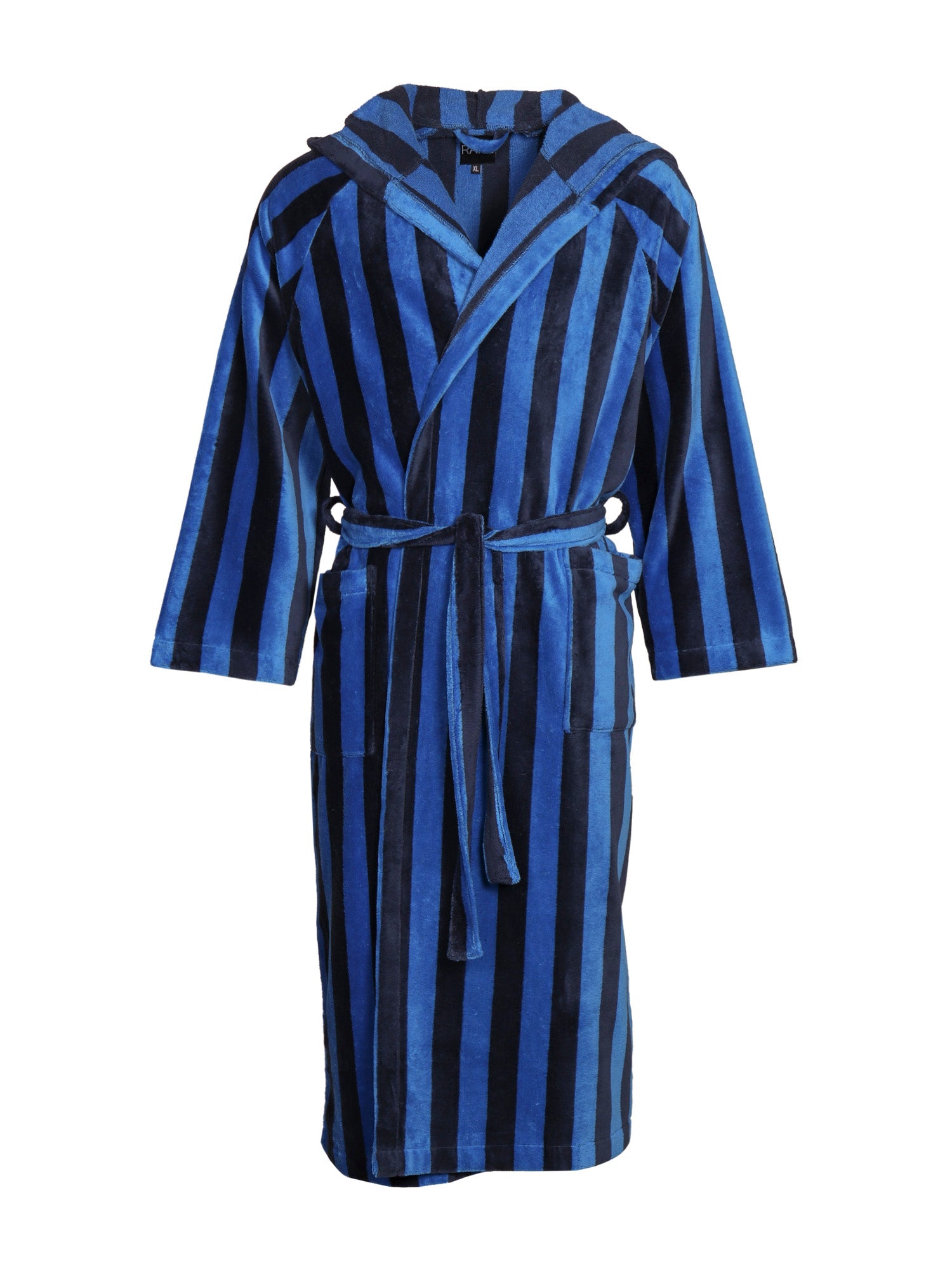 Unisex Hupullinen kylpytakki Raita, Sininen