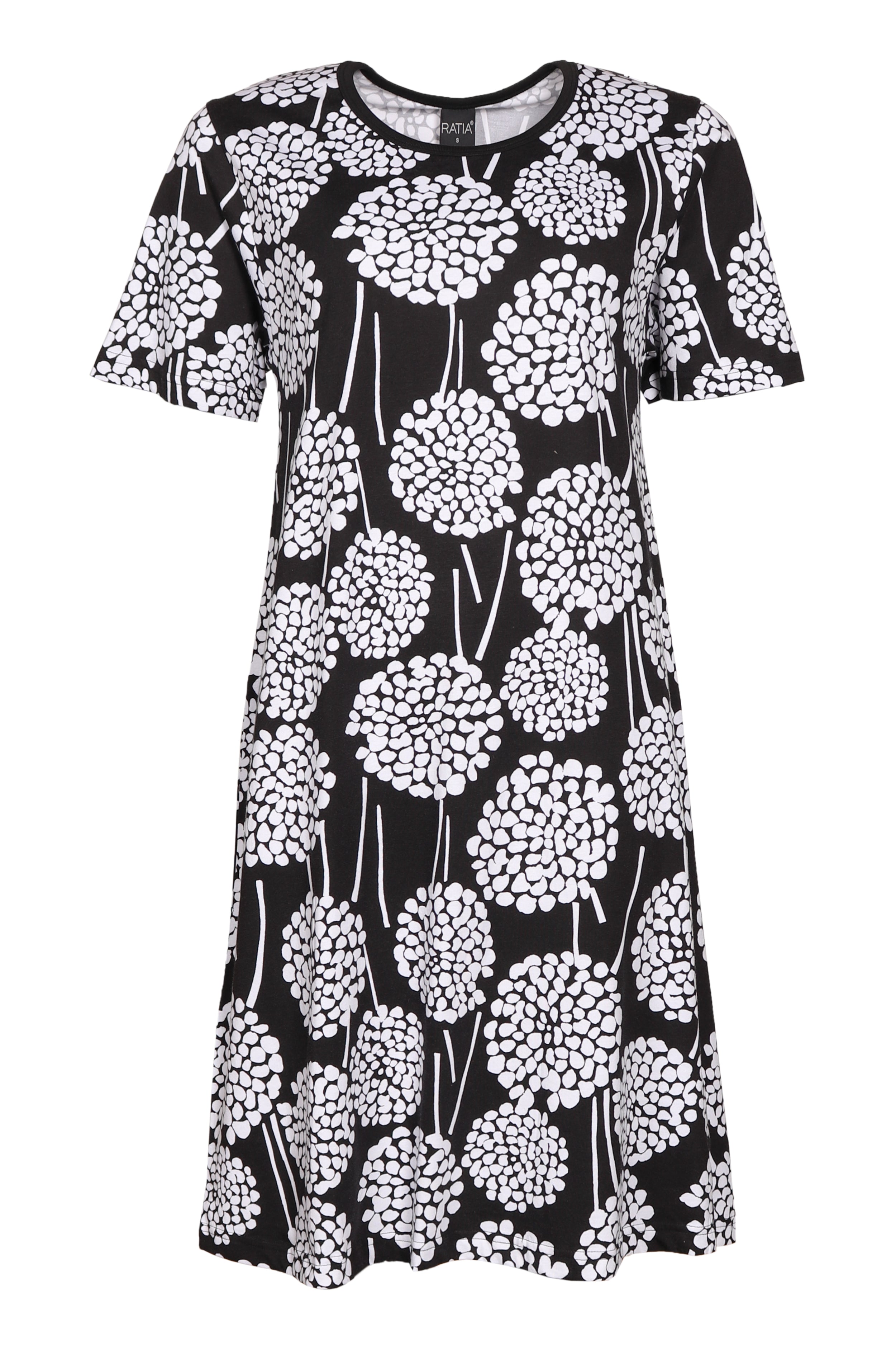 Marla Nightgown Daaliat, Black/White