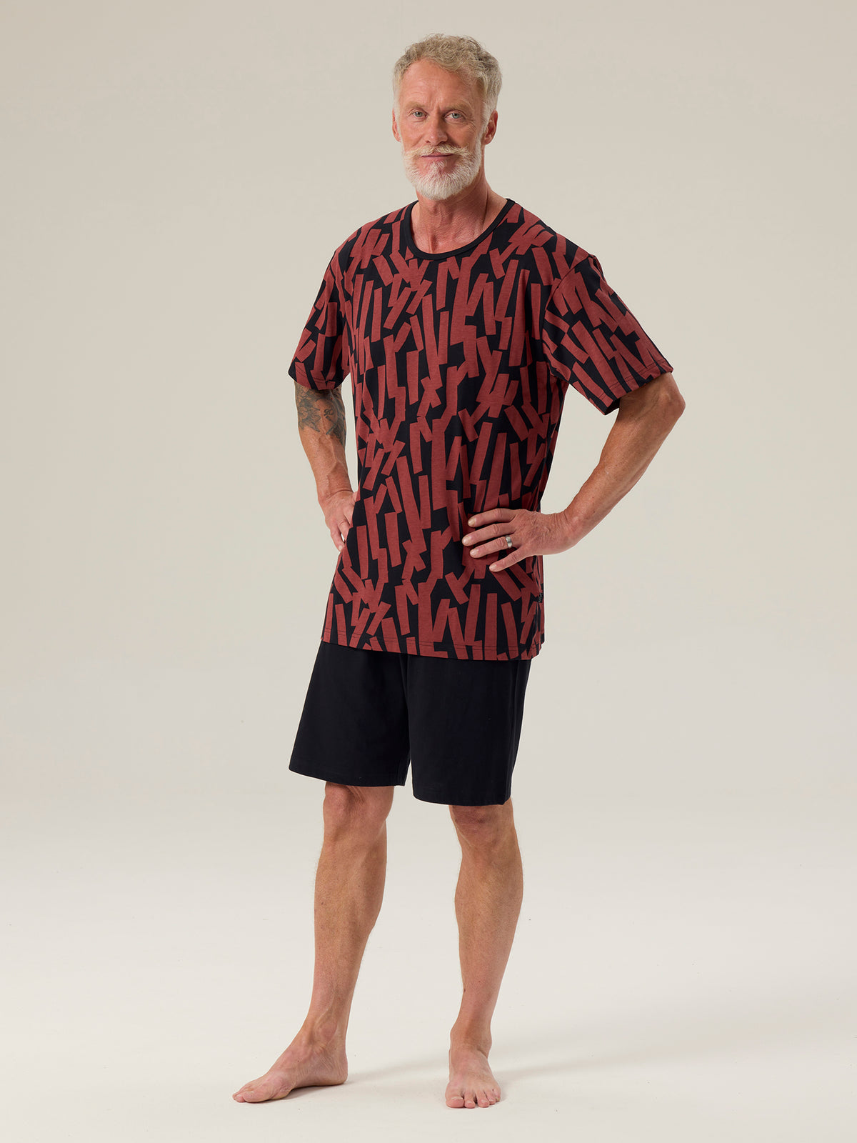 Shortsipyjama Liitu, Musta/Ruoste