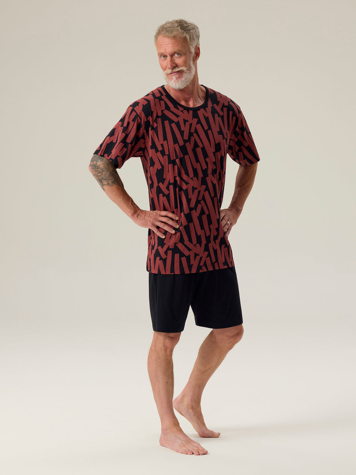 Shortsipyjama Liitu, Musta/Ruoste