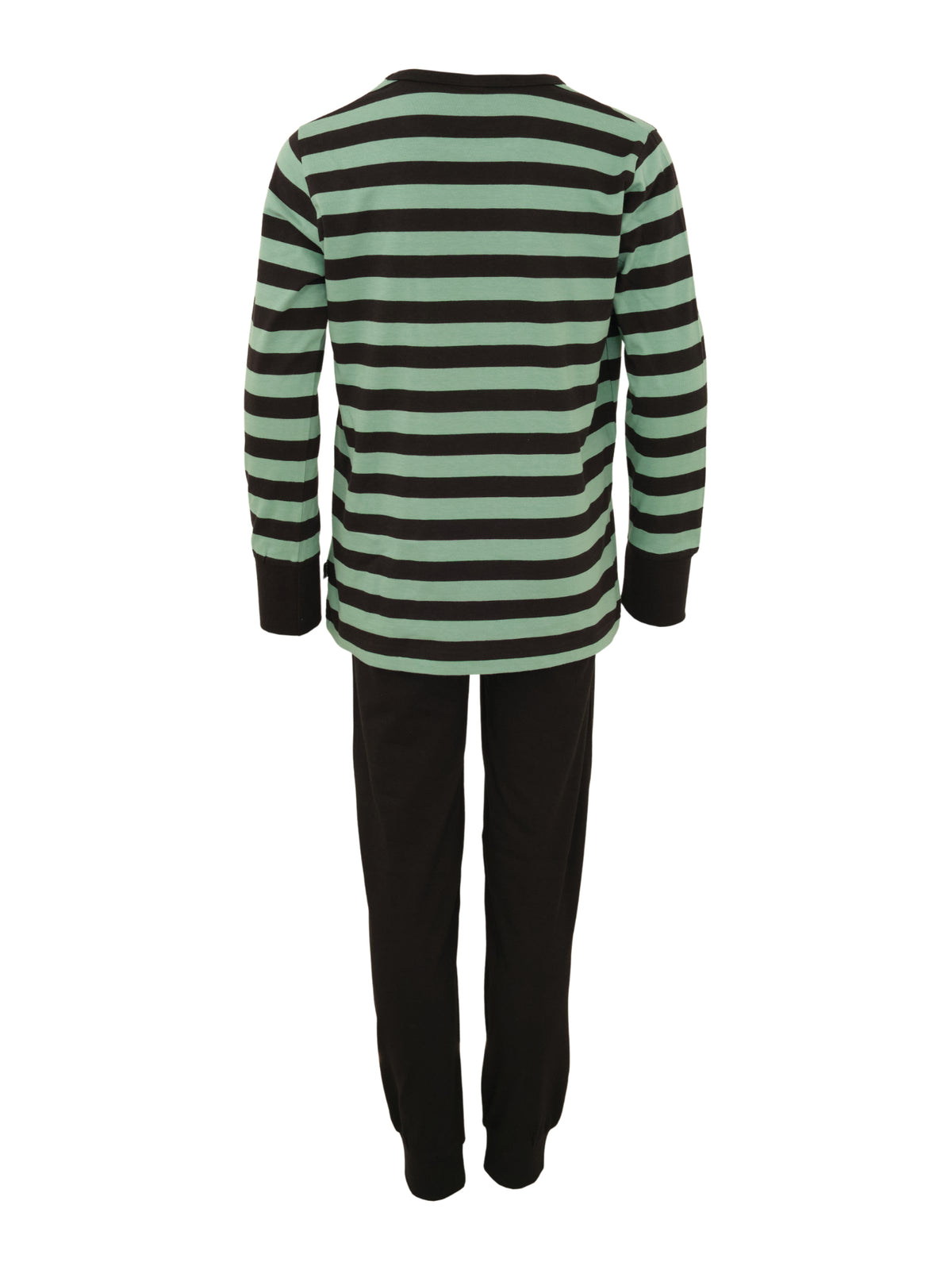 Childrens Pajamas Striped, Green/Black