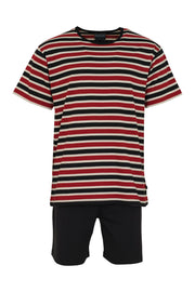 Shortsipyjama Raita, Musta/Punainen